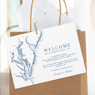 Carte De Remerciements Bienvenue et itinéraire du Mariage de Washington D