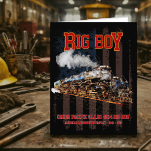 Carte De Remerciements Big Boy Train à vapeur Vintage Locomotive américai
