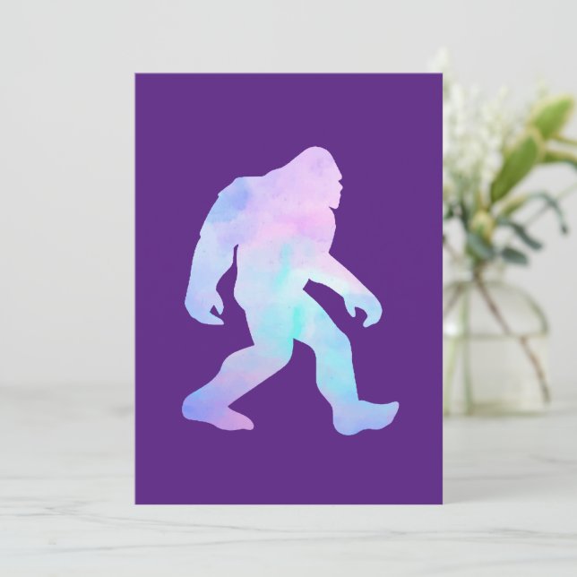 Carte De Remerciements Bigfoot à l'aquarelle (Debout devant)