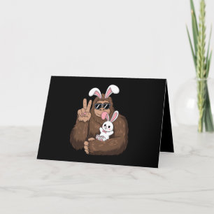Carte De Remerciements Bigfoot lapin lapin Funny Jour de Pâques Sasquatat