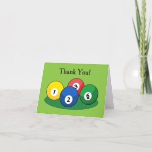 Carte De Remerciements Billiard Pool Snooker Balls Personnaliser