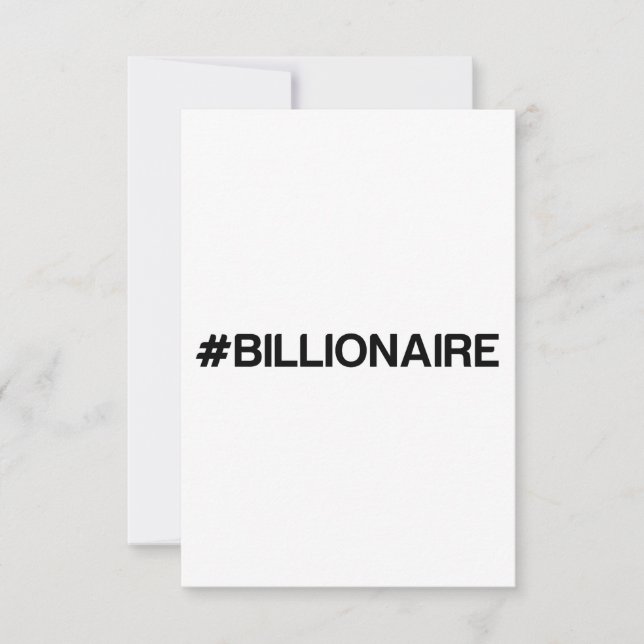CARTE DE REMERCIEMENTS BILLIONNAIRE (Devant)
