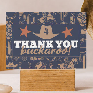 Carte De Remerciements "Birthday Hullabaloo" Anniversaire de cowboy de l'