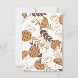Carte De Remerciements biscuits à puce chocolat motif blanc ver