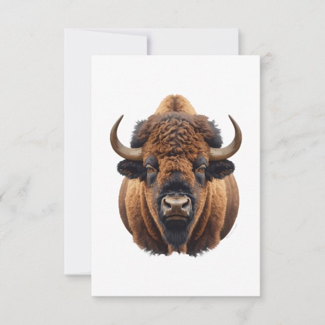 Carte De Remerciements Bison / Buffle (Devant)
