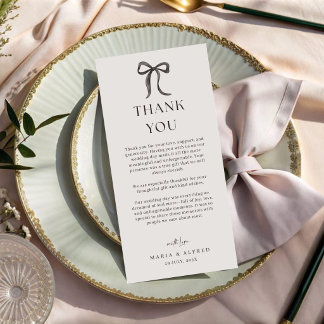 Carte De Remerciements Black Bow Wedding Thank You Card QR Code