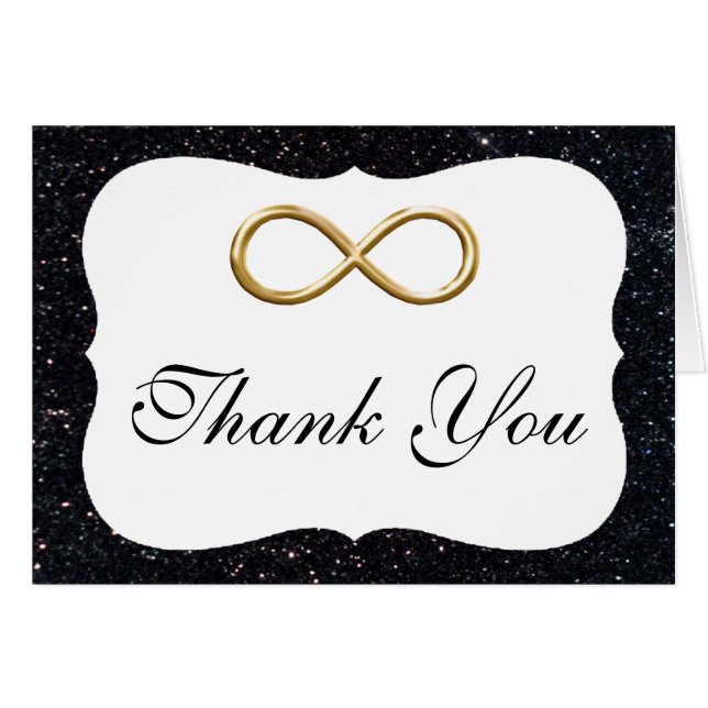 Carte de remerciements Black Parties scintillant G (Devant Horizontal)