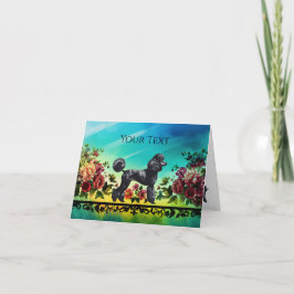 Carte De Remerciements Black Poodle Notecard