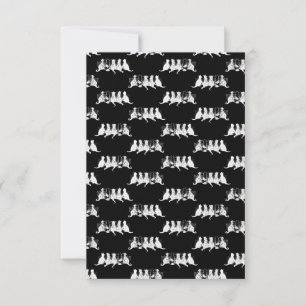 Carte De Remerciements Black & White Kittens Imprimer Motif Cat Art Noir