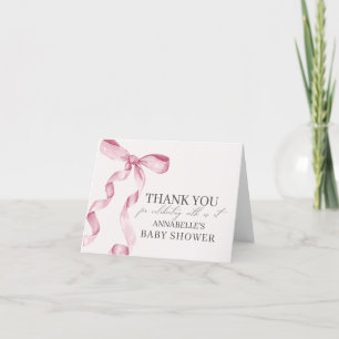 Carte de remerciements blanc de Baby shower de cab