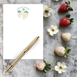 Carte De Remerciements Blanc Fraise Mignon Pineberry PERSONNALISÉ 