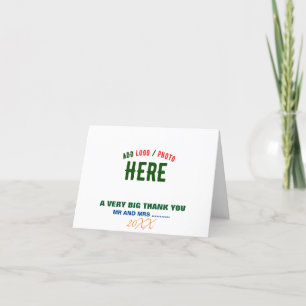 CARTE DE REMERCIEMENTS BLANC PERSONNALISABLE MODERNE DE MARQUE VÉRIFIÉ ST
