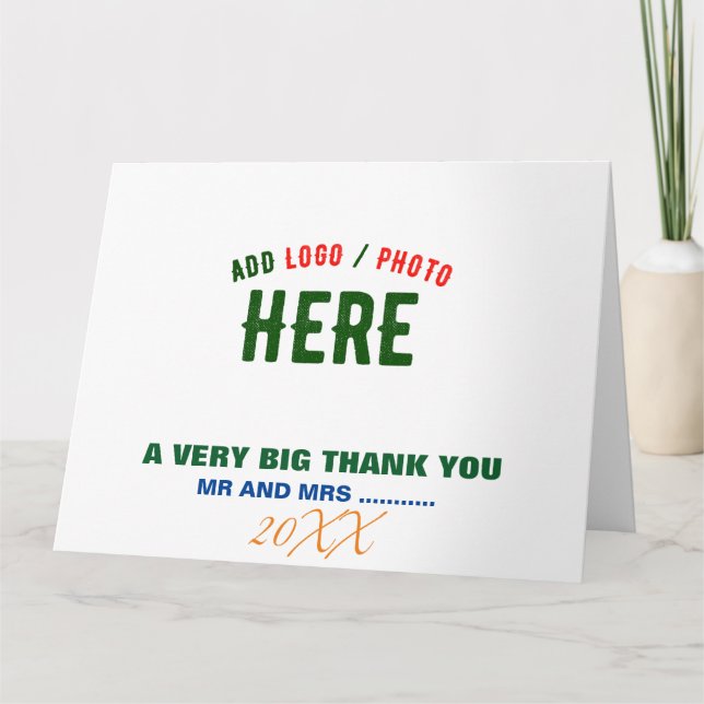 CARTE DE REMERCIEMENTS BLANC PERSONNALISABLE MODERNE DE MARQUE VÉRIFIÉE S (Devant)