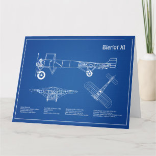 Carte De Remerciements Bleriot XI - Plan de dessin du plan d'avion AD