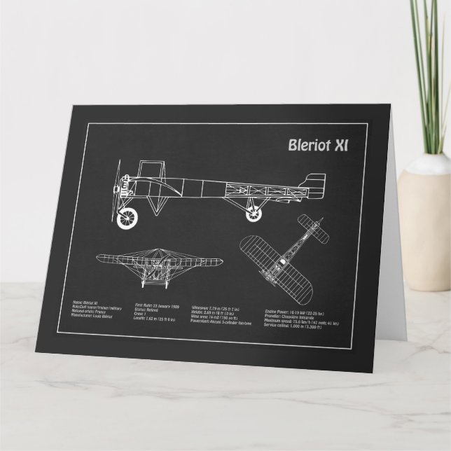 Carte De Remerciements Bleriot XI - Plans de dessin du plan directeur de  (Devant)