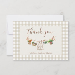 Carte de remerciements bleu Baby shower cultivé lo