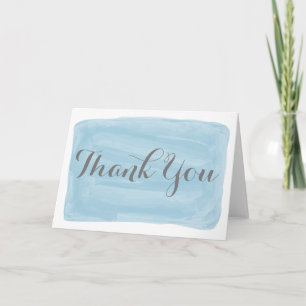 Carte de remerciements bleu d'aquarelle