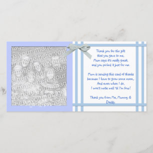 Carte de remerciements bleu de baby shower de bébé