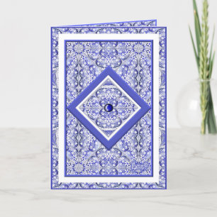Carte De Remerciements Bleu de dentelle en céramique de Grèce
