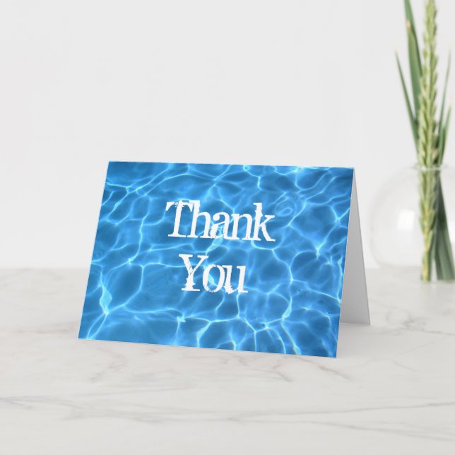 Carte de remerciements bleu de piscine (Devant)