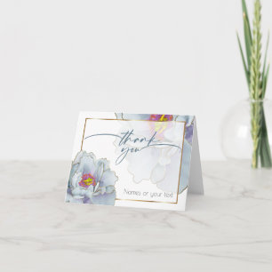 Carte De Remerciements Bleu Dusty et floral Exotique Lilac