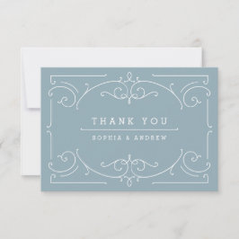 Carte De Remerciements Bleu élégant classique classique classique remerci