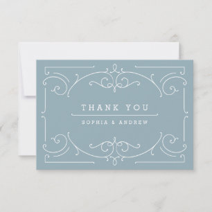 Carte De Remerciements Bleu élégant classique classique classique remerci