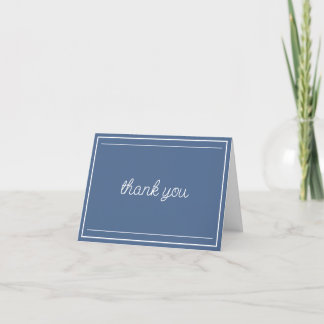 Carte De Remerciements Bleu et blanc minimaliste Dusty