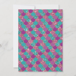Carte De Remerciements Bleu étincelant Puits de sirène pourpre Queue de p