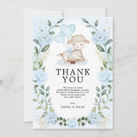 Bleu Floral Eucalyptus Lamb Bébé Mouton Douche
