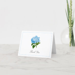 Carte De Remerciements Bleu Hydrangea Bloom Traditionnel
