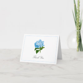 Carte De Remerciements Bleu Hydrangea Bloom Traditionnel
