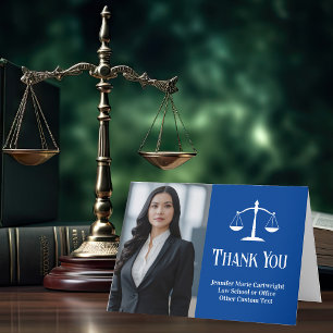 Carte De Remerciements Bleu Law School Graduation Photo sur mesure Avocat