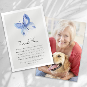 Carte De Remerciements Bleu Papillon photo Sympathy Funeral