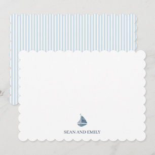 Carte De Remerciements Bleu Personnalisé Logo Nautique