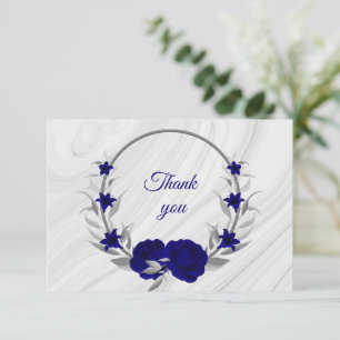 Carte De Remerciements bleu royal gris gris brun