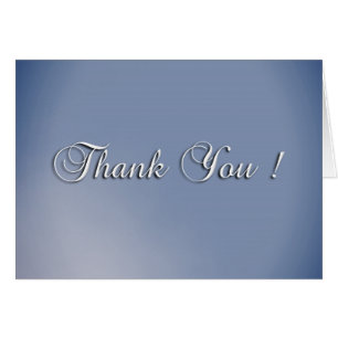 Carte de remerciements bleu simple vide à l'intéri