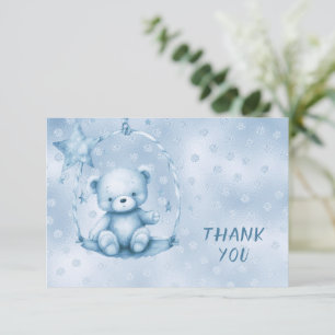 Carte de remerciements bleu Teddy Bear