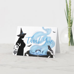 Carte De Remerciements Bleu Un bébé brasse le Baby shower d'Halloween