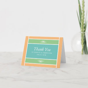 Carte De Remerciements Bloc pastel moderne - Couleurs tropicales - Mariag