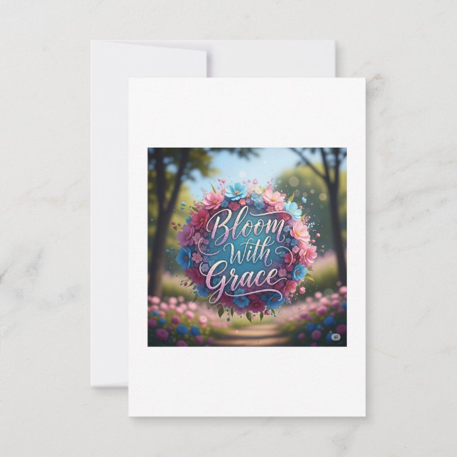 Carte De Remerciements Bloom With Grace" Poster Floral Citation - Croissa (Dos)