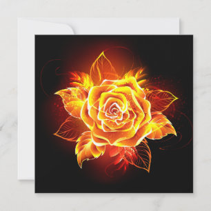 Carte De Remerciements Blooming Fire Rose