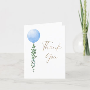 Carte De Remerciements Blue Balloon bébé garçon aquarelle