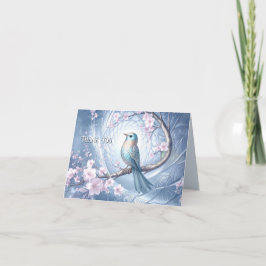 Carte De Remerciements Blue Bird Floral Thank You Card