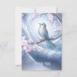 Carte De Remerciements Blue Bird Floral Thank You Card