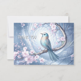 Carte De Remerciements Blue Bird Floral Thank You Card