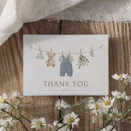 Carte De Remerciements Blue Boho Boy Baby Clothes Baby Shower