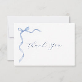 Carte De Remerciements Blue Bow Ribbon Baby Shower