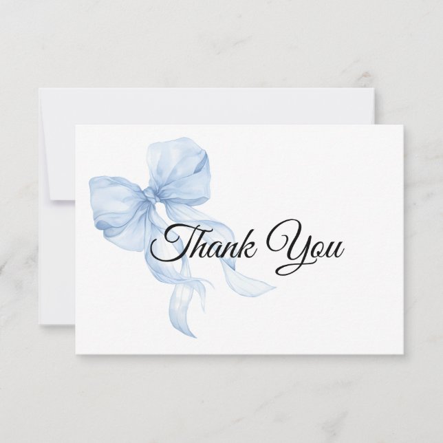 Carte De Remerciements Blue bow Thank You Card (Devant)