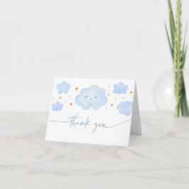 Carte De Remerciements Blue Boy Cloud Stars Baby Sprinkle